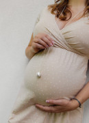 Tehotenský šperk bola Moon strieborná s brúseným povrchom + retiazka Moniel