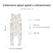 Celoročný spací vak s nohavicami Čierne bodky Sleepee