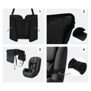 Skladací stolík do auta s vreckom na tablet čierny Sipo