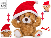 Medveď plyšový nasadzujúci si santovskú čiapku zvuk Take Me Home