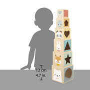 Skladacia drevená pyramída Zvieratká 6 ks Pure Janod
