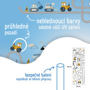 Nástenné samolepky do detskej izby, Tractors on street Sipo
