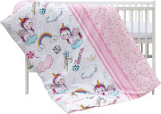 Detská postieľka s kompletnou výbavou 120 x 60 cm biela Oniko Scarlett