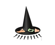 Set na karneval - čarodejnice (nos, brada, prsty, klobúk a zuby)