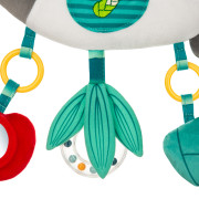 Závesná senzorická hračka panda s hrkálkou a zrkadielkom Akuku