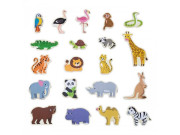 Drevené magnety 20 ks divé zvieratká Viga