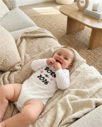 Detské body s potlačou New Baby Born in 2026 pink