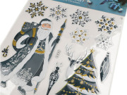 Vianočné samolepky plastické 3D na okná a dvere