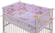 Detská postieľka s kompletnou výbavou 120 x 60 cm, mráčik ružová Scarlett