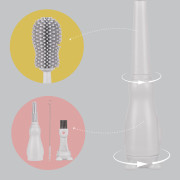 Silikónová kefa na detskú fľašu 3 v 1 Light Grey Zopa