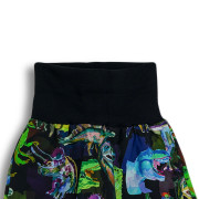 Detské tepláky s vysokým pásom Hraví dinosaury - čierne Esito