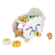 Farma Drevená motorická hračka Ovečka s mnohými aktivitami Janod