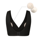 Dojčiaca podprsenka bambus Nuuma Black s vyberateľnými vložkami + prací sáčok Moniel