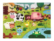 Puzzle dotykové Zvieratká na farme s textúrou 20 ks Janod