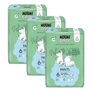 Jednorazové eko plienky Pants 6 Junior 12-20 kg (108 ks), mesačné balenie Muumi Baby