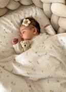 Detské obliečky do postieľky 100 x 135 cm bavlnený satén Drobné kvety Infantilo