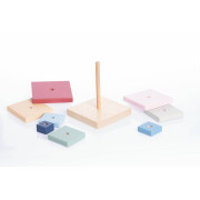 Farebná pyramída - drevená skladačka 9 dielov Cubika