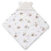 Oteplená zavinovacia deka s kapucňou bavlna 90 x 90 cm Baby Nellys