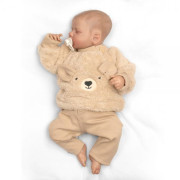 Rastúca chlpáčková mikina a nohavice Medvedík béžová 2dielna sada Baby Nellys