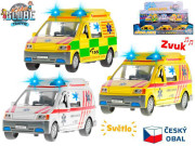 Kids Globe Traffic ambulancia SK 14 cm kov spätný chod na batérie svetlo a zvuk
