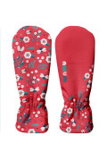 Detské softshellové rukavice Lienky červená