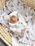 Mušelínová letná sada vankúš s volánikmi Malé kvety Infantilo