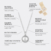 Tehotenský šperk bola Grace hladká strieborná s bielym kamienkom + retiazka Moniel