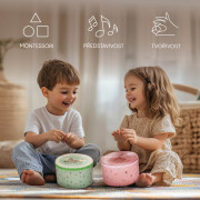 Drevený detský bubienok Pink Zopa