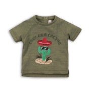Tričko chlapčenské s krátkym rukávom, Minoti, Cactus 1, khaki veľ. 86/92