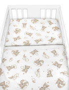 Sada do postieľky Mantinel s obliečkami, 3D sada - Malý Macko, biela/béžová Baby Nellys