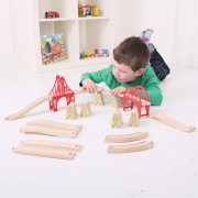 Drevené koľaje set most 18 dielov Bigjigs Rail