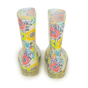 Dievčenské čižmy PVC potlač kvety, PL0038-13 biela, Pidilidi