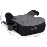 Detský podsedák do auta ISOFIX i-Size s držiakom na nápoje, pre výšku 125–150 cm šedý