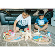 Drevená vláčikodráha Upratovanie pobrežia 70 dielov Bigjigs Rail