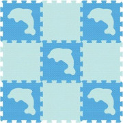 Penové puzzle podlahové s delfínmi 30 x 30 cm, 9ks
