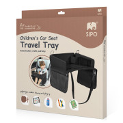 Skladací stolík do auta s vreckom na tablet čierny Sipo