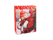 Vianočná darčeková taška s glitrami 18 x 23 x 8 cm Santa 1