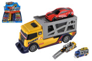 Auto kamión prepravník + plastové auto 15 cm na voľný chod