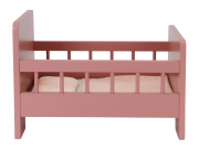 Postieľka pre bábiky drevená s perinkou Kvety a motýle