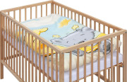 Detská postieľka prírodná s kompletnou výbavou 120 x 60 cm Mimas Scarlett