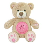 Plyšový zaspávač medvedík s projektorom Baby Mix ružový