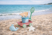 Recyklovaná pastelová sada na piesok oceán s vozíkom Androni