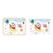 Drevené puzzle s hľadaním rozdielov Sánkovanie 24 dielikov Janod