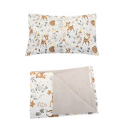 Obliečky 120x90 cm (perinka + vankúšik) Lesné zvieratká/béžové Bomimi