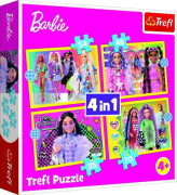 Puzzle 4v1 Šťastný svet Barbie 28,5x20,5 cm