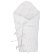 Luxusná šnurovacia zavinovačka z Minky biela 75x75 cm New Baby