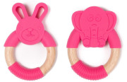 Bo Jungle hryzátko B-Teether Animal wood pink