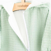 Dojčenský mušelínový overal s kapucňou New Baby Comfort clothes šalviová