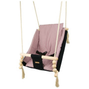 Hojdačka pre deti s bezpečnostnými pásmi a perinkou black light pink