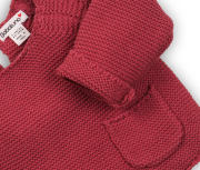 Sveter dievčenské s vreckami, Minoti červená